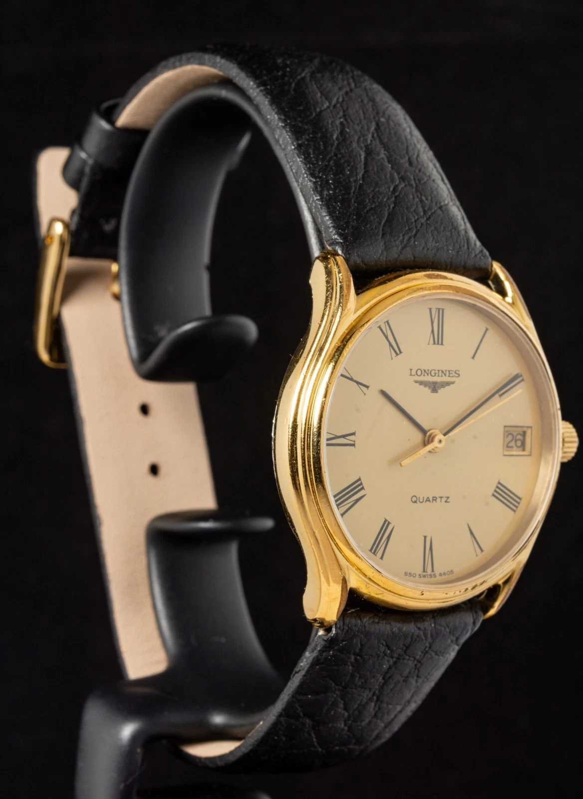 Vintage Longines, Longines Quartz, Longines gold watch, Longines Roman numerals, schweizisk vintage ur, vintage dress watch, Longines herreur.