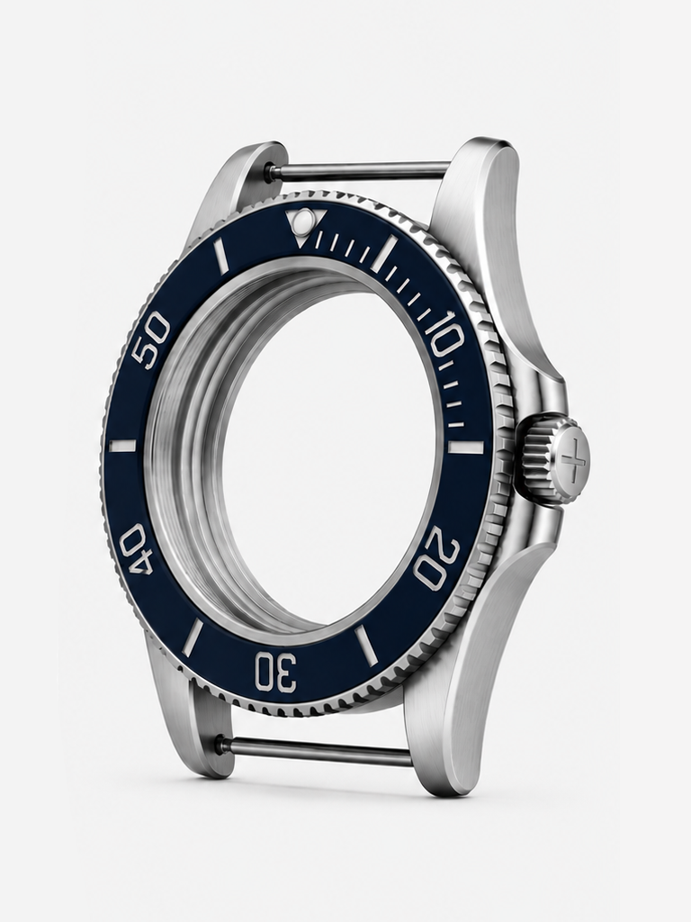 The watch case forms the foundation of your watch, protecting the movement while defining its overall shape and character.
Made from 316L stainless steel, the case is built for durability and everyday wear. It is fitted with a sapphire crystal, offering excellent scratch resistance and a clear view of the dial.
A screw-down crown helps create a secure seal and contributes to a water resistance of 100 metres / 10 BAR, making the case suitable for everyday use and swimming when properly assembled.
Specific
