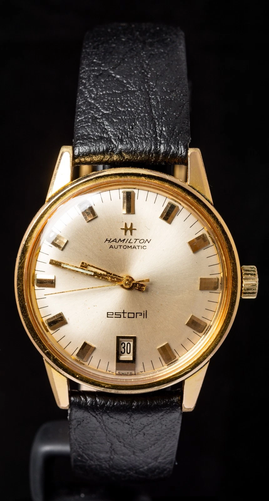 Hamilton Estoril, Hamilton Automatic, vintage Hamilton, Hamilton automatic watch, vintage schweizisk ur, gold tone vintage watch, vintage dress watch.