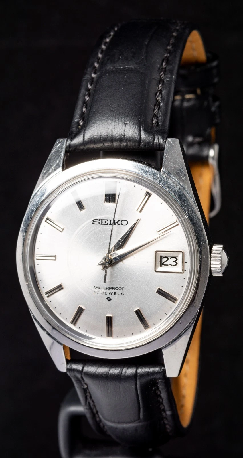 Vintage Seiko, Seiko 17 Jewels, mekanisk Seiko ur, vintage herreur, Seiko silver dial, japansk vintage ur.