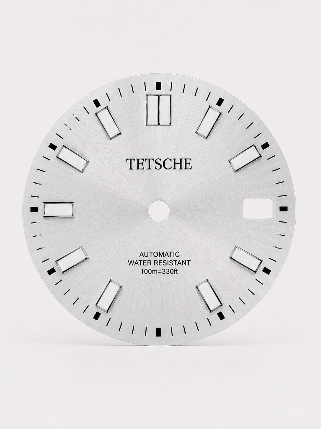 A bold, modern dial with a clean and highly legible design. The large applied hour markers create a strong presence, while the double index at 12 o’clock gives the dial a distinctive and balanced look.

Its versatile design makes it a natural choice for sporty, everyday watch builds.

Details

White
28.5 mm diameter
Applied hour markers
Date window at 3 o’clock
Designed for automatic watch builds