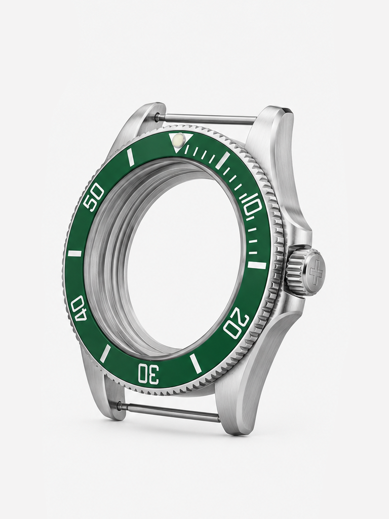 The watch case forms the foundation of your watch, protecting the movement while defining its overall shape and character.

Made from 316L stainless steel, the case is built for durability and everyday wear. It is fitted with a sapphire crystal, offering excellent scratch resistance and a clear view of the dial.

A screw-down crown helps create a secure seal and contributes to a water resistance of 100 metres / 10 BAR, making the case suitable for everyday use and swimming when properly assembled.

Specific