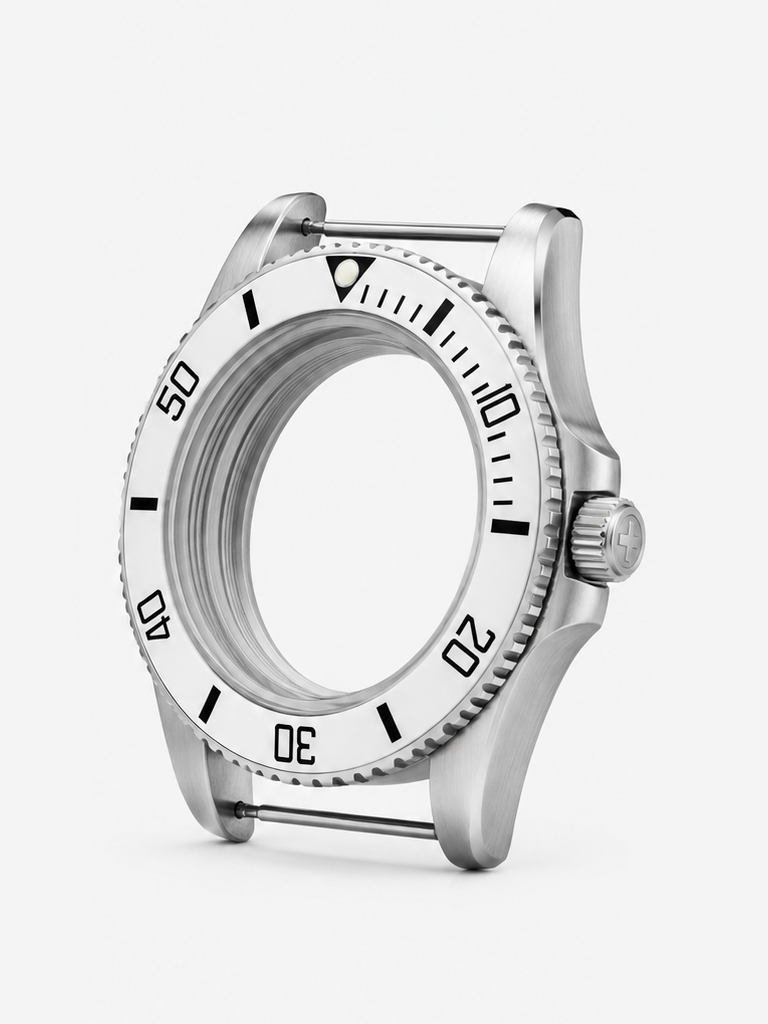 The watch case forms the foundation of your watch, protecting the movement while defining its overall shape and character.

Made from 316L stainless steel, the case is built for durability and everyday wear. It is fitted with a sapphire crystal, offering excellent scratch resistance and a clear view of the dial.

A screw-down crown helps create a secure seal and contributes to a water resistance of 100 metres / 10 BAR, making the case suitable for everyday use and swimming when properly assembled.

Specific