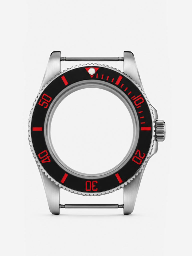 The watch case forms the foundation of your watch, protecting the movement while defining its overall shape and character.

Made from 316L stainless steel, the case is built for durability and everyday wear. It is fitted with a sapphire crystal, offering excellent scratch resistance and a clear view of the dial.

A screw-down crown helps create a secure seal and contributes to a water resistance of 100 metres / 10 BAR, making the case suitable for everyday use and swimming when properly assembled.

Specific