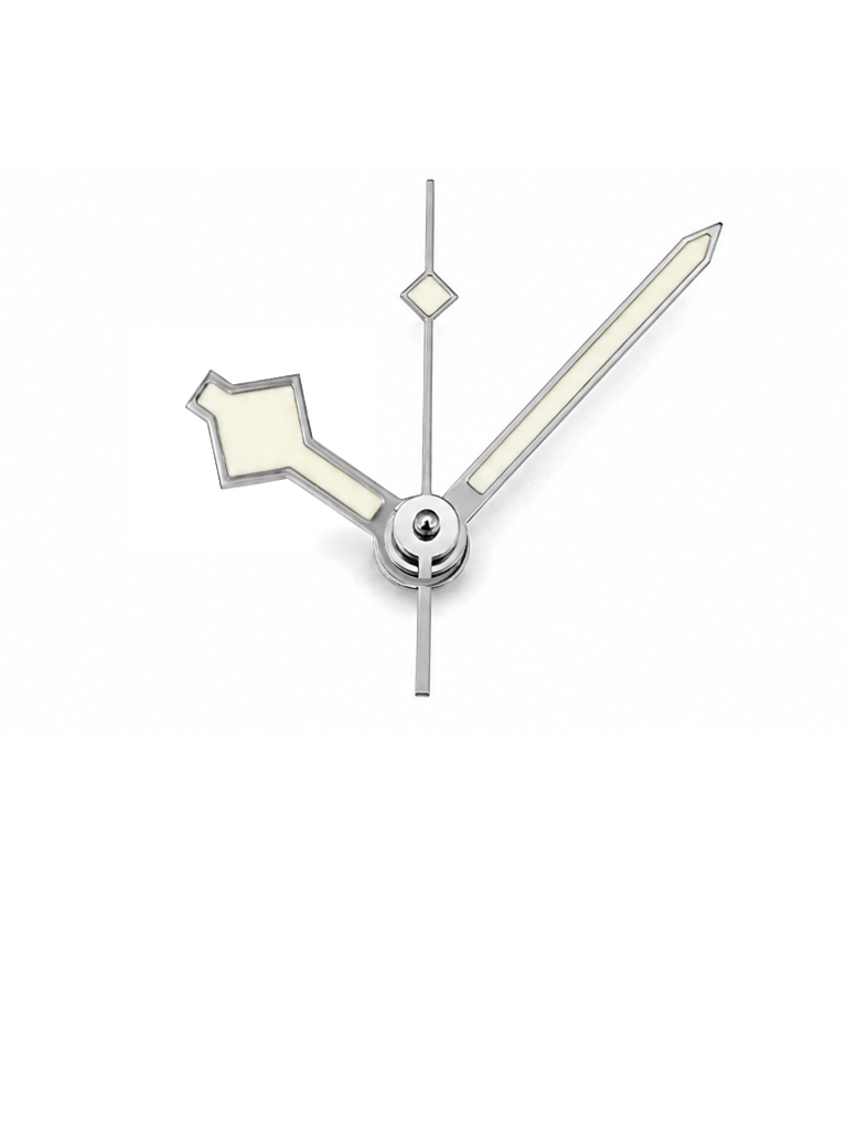 A distinctive set of watch hands featuring the iconic snowflake-inspired hour hand. The bold hour and minute hands create a strong, highly legible look, while the slim seconds hand keeps the overall design balanced and refined.

A great choice for dive-inspired and sporty watch builds.

**Details**

* Hour, minute and seconds hand set
* Snowflake-inspired hour hand
* Silver-tone finish
* Luminous-style inserts
* Designed for automatic watch builds
