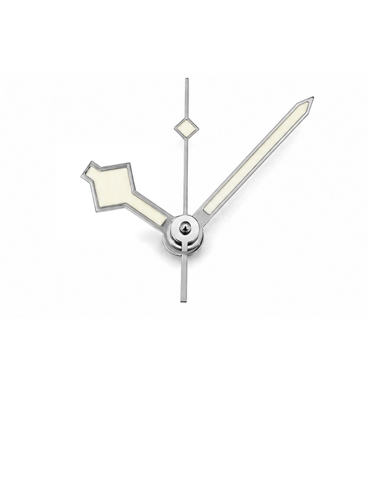 A distinctive set of watch hands featuring the iconic snowflake-inspired hour hand. The bold hour and minute hands create a strong, highly legible look, while the slim seconds hand keeps the overall design balanced and refined.

A great choice for dive-inspired and sporty watch builds.

**Details**

* Hour, minute and seconds hand set
* Snowflake-inspired hour hand
* Silver-tone finish
* Luminous-style inserts
* Designed for automatic watch builds
